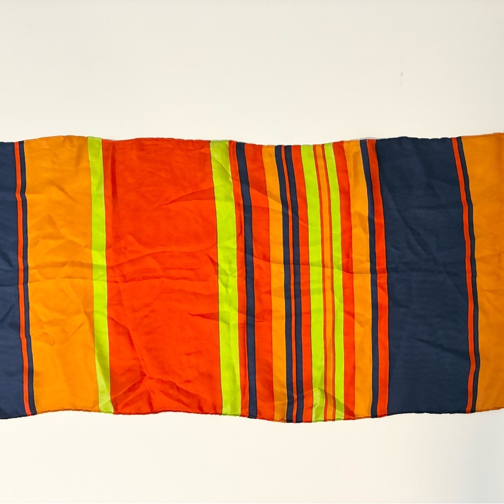 Vibrant Striped Silk Scarf